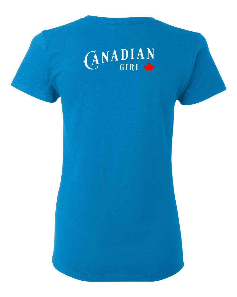 Canadian Girl Leaf Left Chest and Back Women's Tee - Gildan Canada (sewn Internationally)