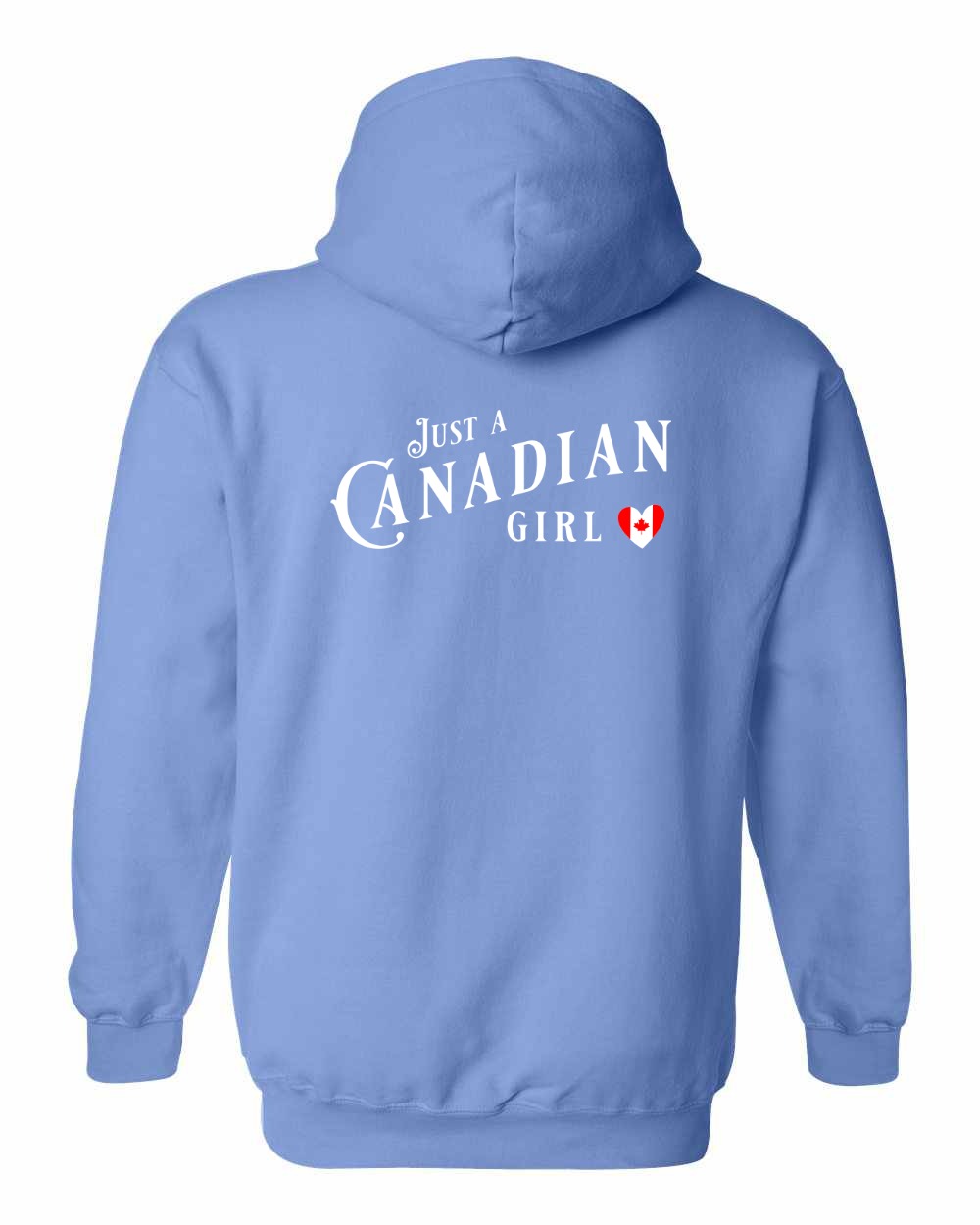 Just A Canadian Girl (Heart Flag Full) Left Chest and Back Pullover - Gildan Canada (sewn Internationally)