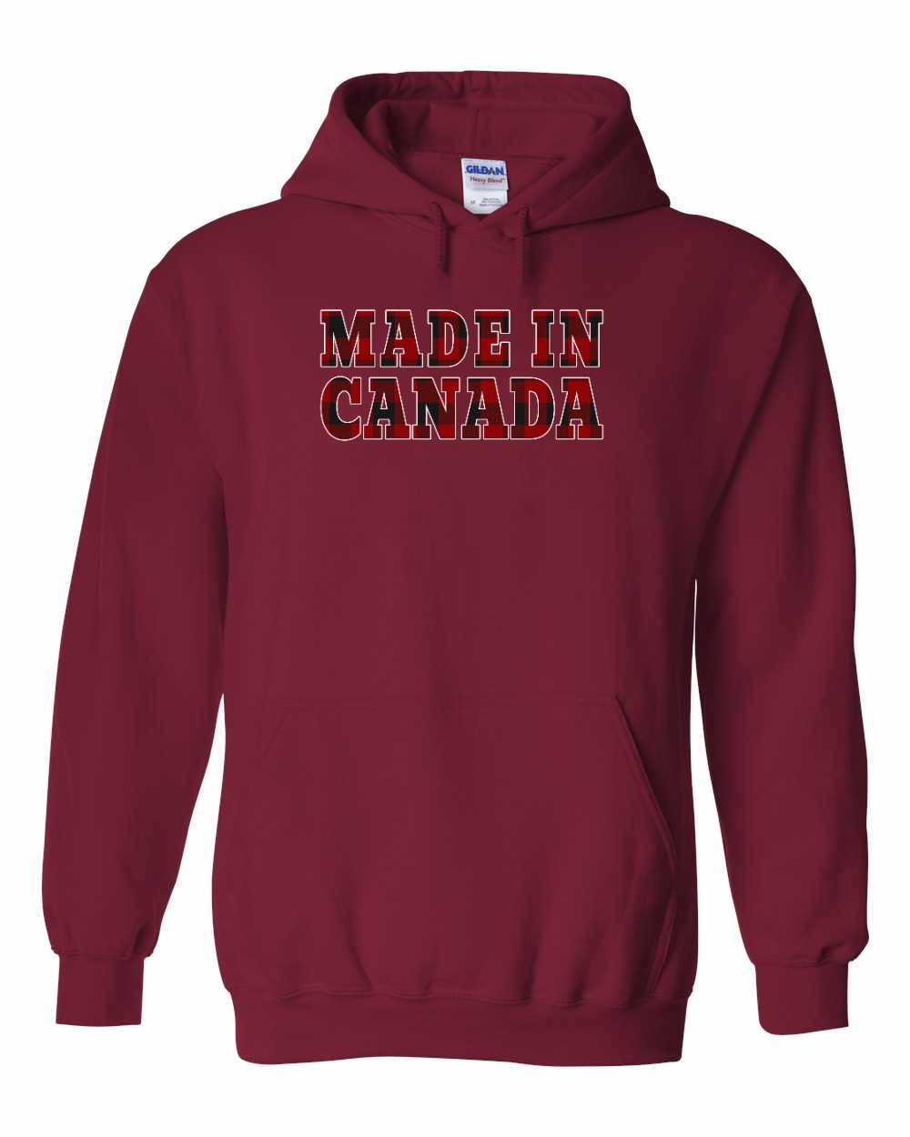 Made in Canada Plaid Background Full Pullover - Gildan Canada (sewn Internationally)