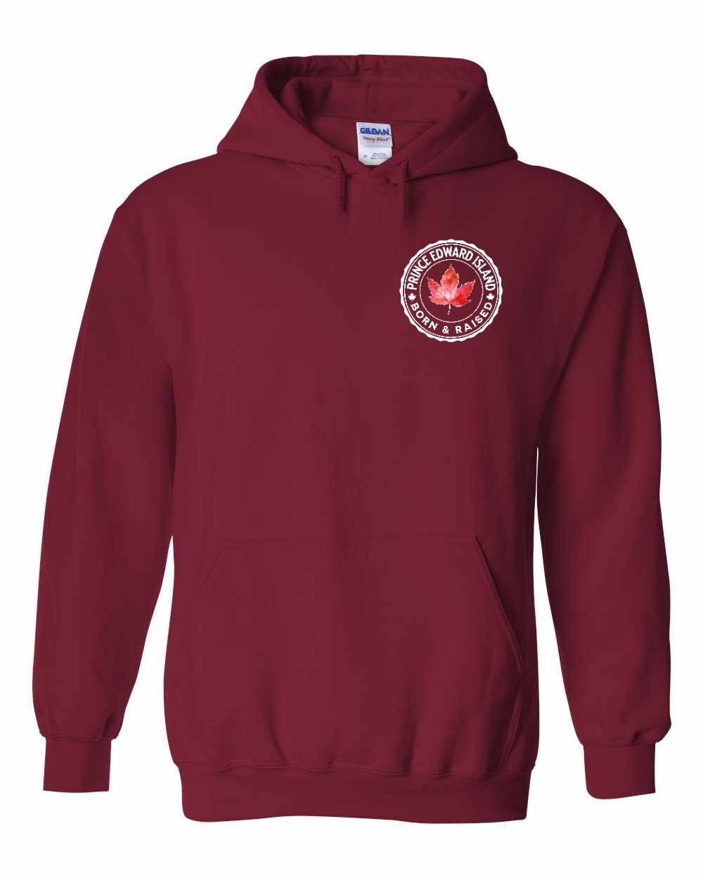 Born and Raised Prince Edward Island Left Chest and Back Pullover - Gildan Canada (sewn Internationally)