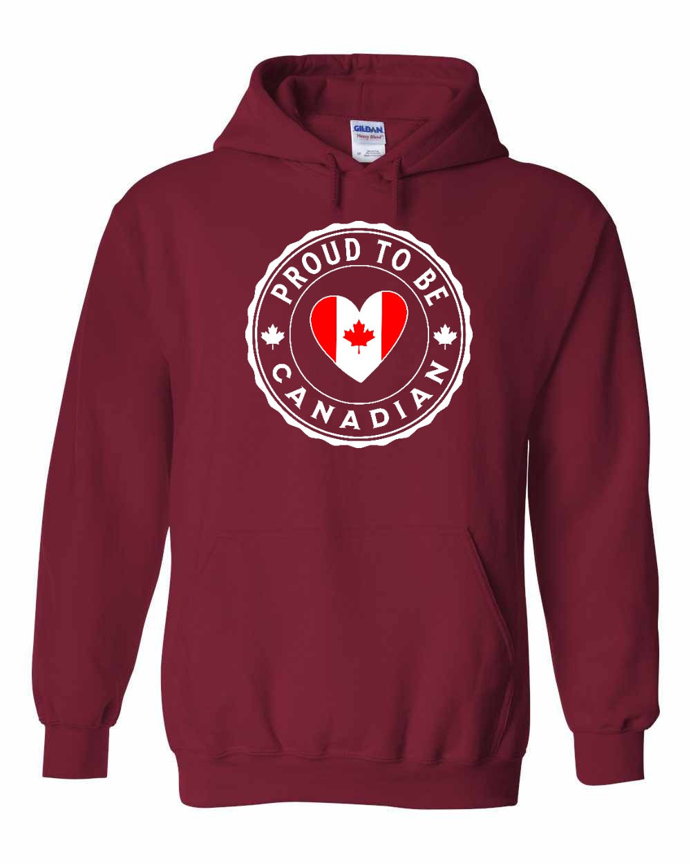 Proud to be Canadian Heart Flag Full Pullover - Gildan Canada (sewn Internationally)