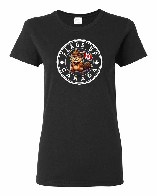 Flags Up Female Beaver Full Women's Tee - Gildan Canada (sewn Internationally )