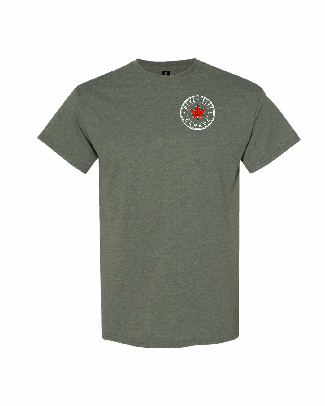 Never 51st Leaf Left Chest Men's Tee - Gildan Canada (sewn Internationally)