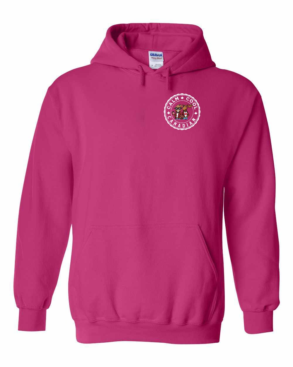 Calm Cool Moose and Beaver Left Chest and Back Pullover - Gildan Canada (sewn Internationally)