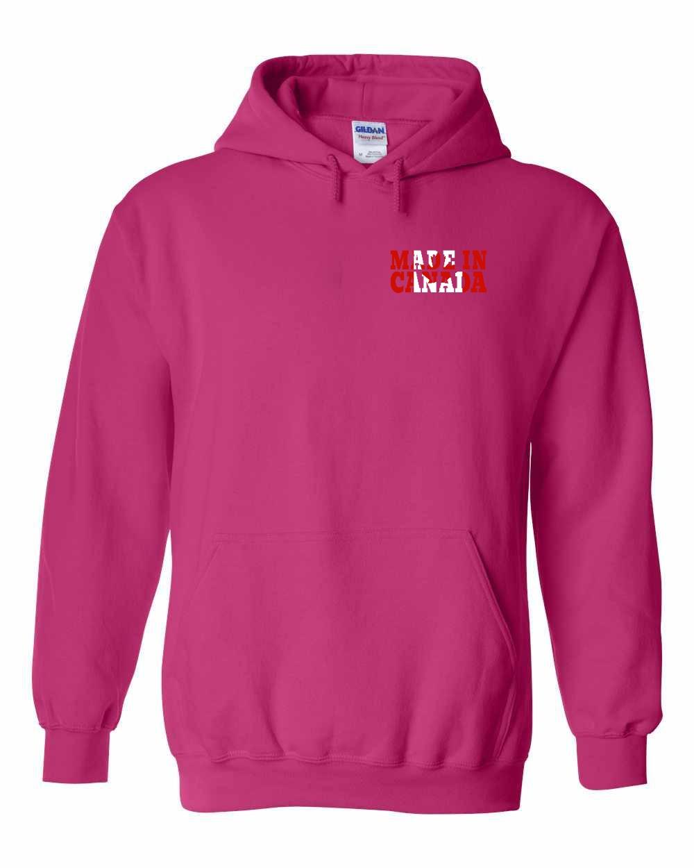Made in Canada Flag Background Left Chest and Back Pullover - Gildan Canada (sewn Internationally)