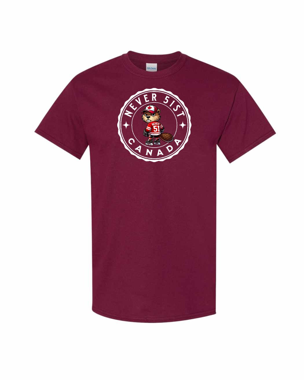 Never 51st Beaver Mens Tee - Gildan Canada (sewn Internationally)