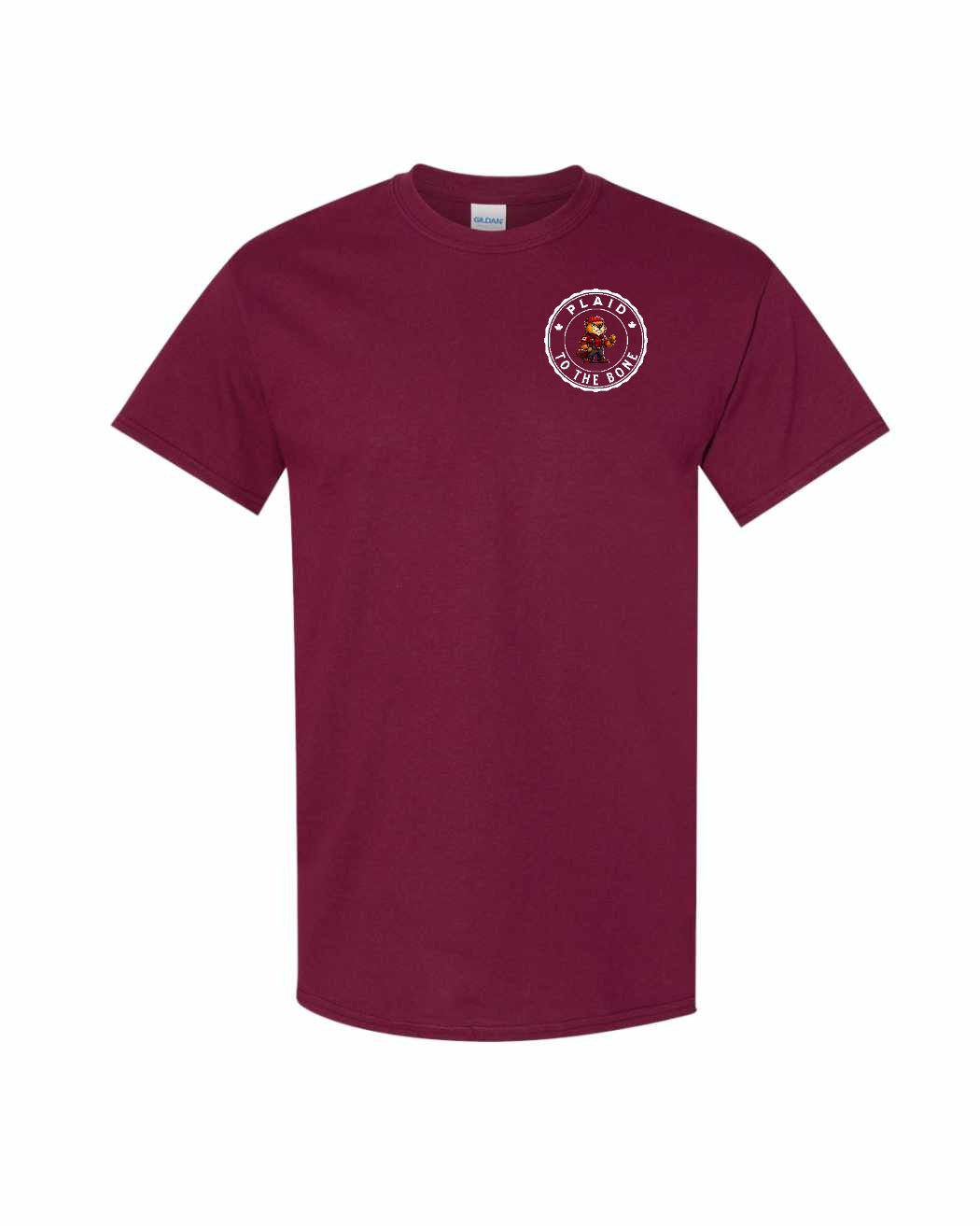 Plaid to the Bone Beaver Left Chest Men's Tee - Gildan Canada (sewn Internationally)