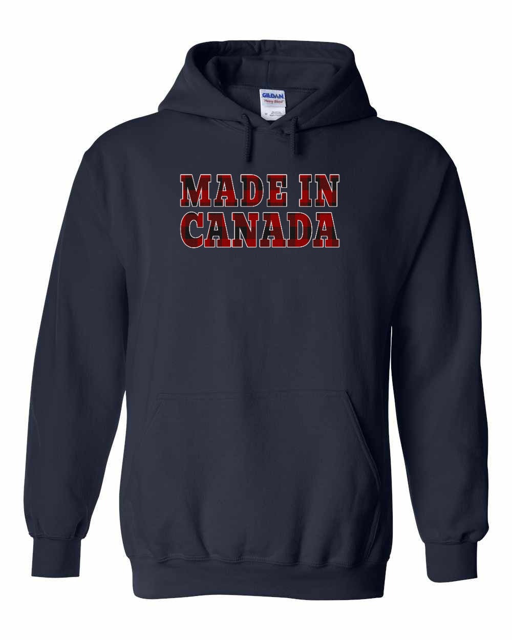Made in Canada Plaid Background Full Pullover - Gildan Canada (sewn Internationally)