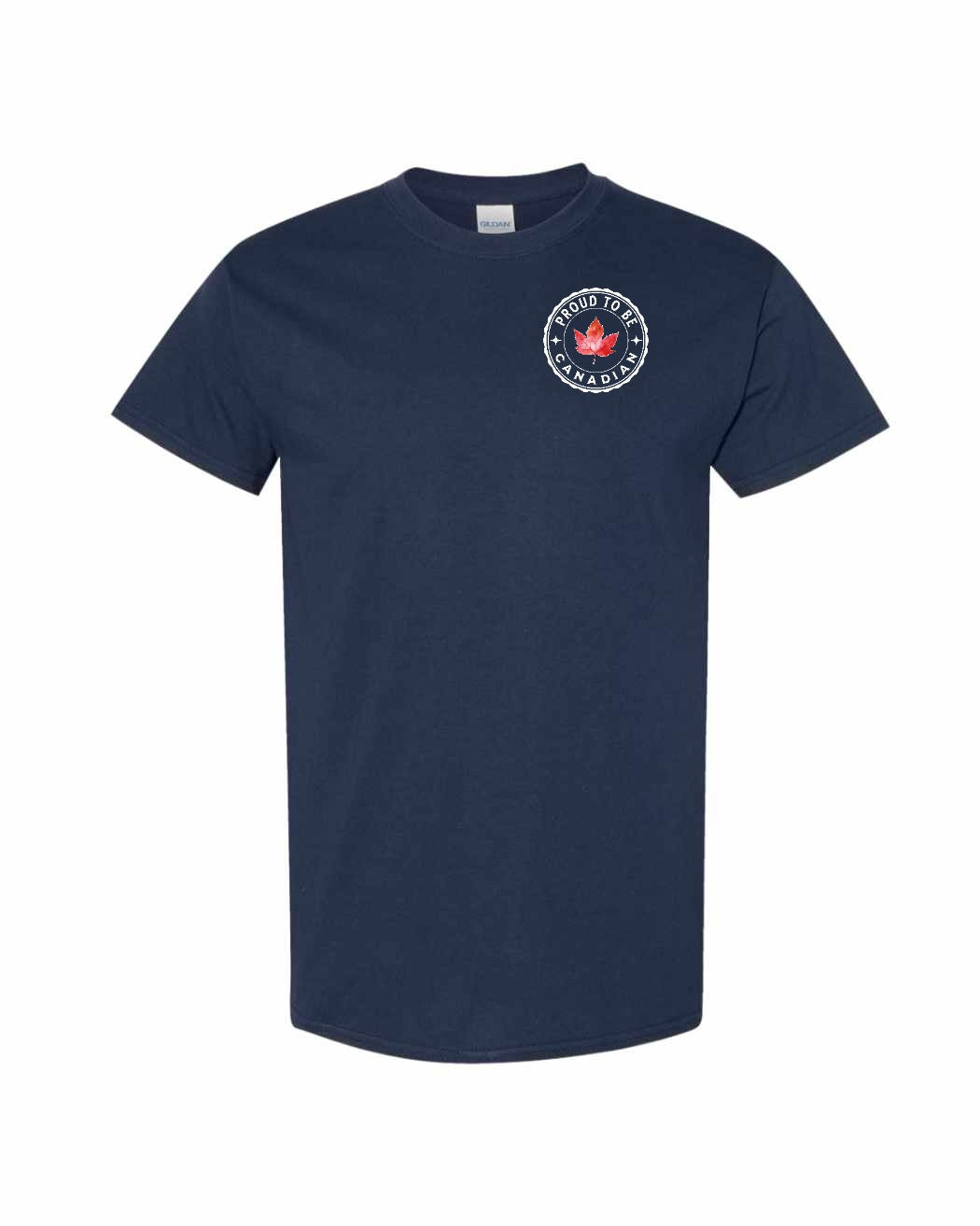 Proud to be Canadian Leaf Left Chest Men's Tee - Gildan Canada (sewn Internationally)