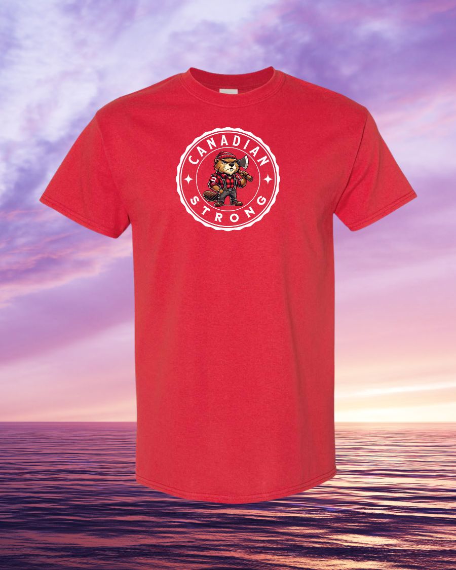 Canadian Strong Beaver Full Front Men's Tee - Gildan Canada (sewn Internationally)