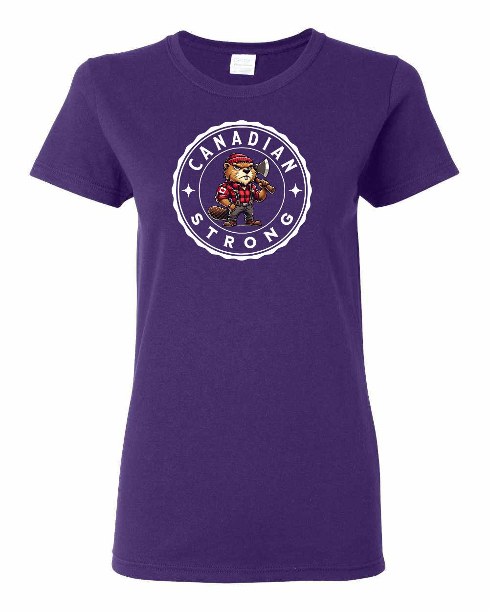 Canadian Strong Beaver Full Front Women's Tee - Gildan Canada (sewn Internationally)