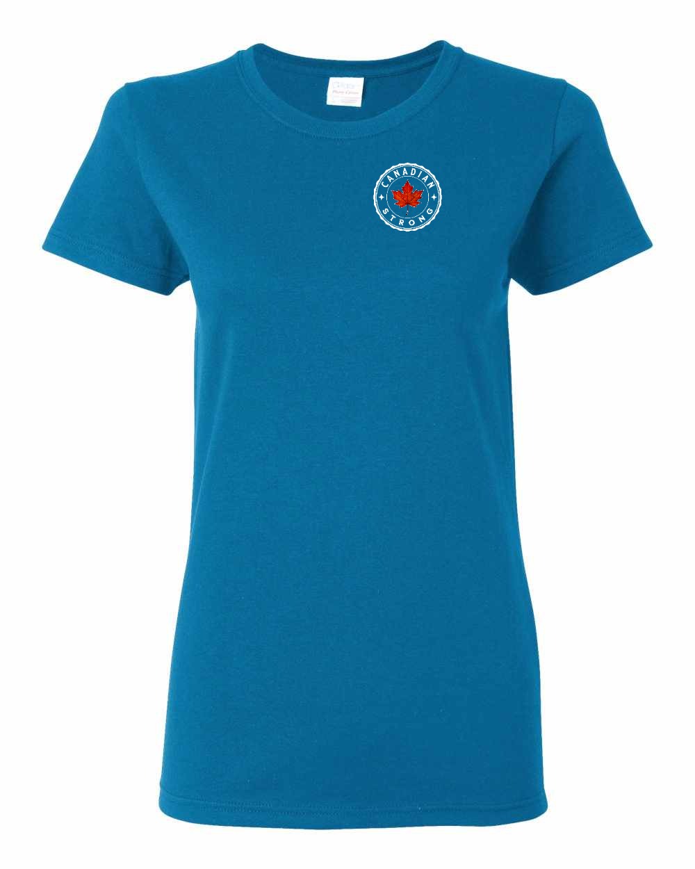 Canadian Strong Leaf Left Chest Women's Tee - Gildan Canada (sewn Internationally)