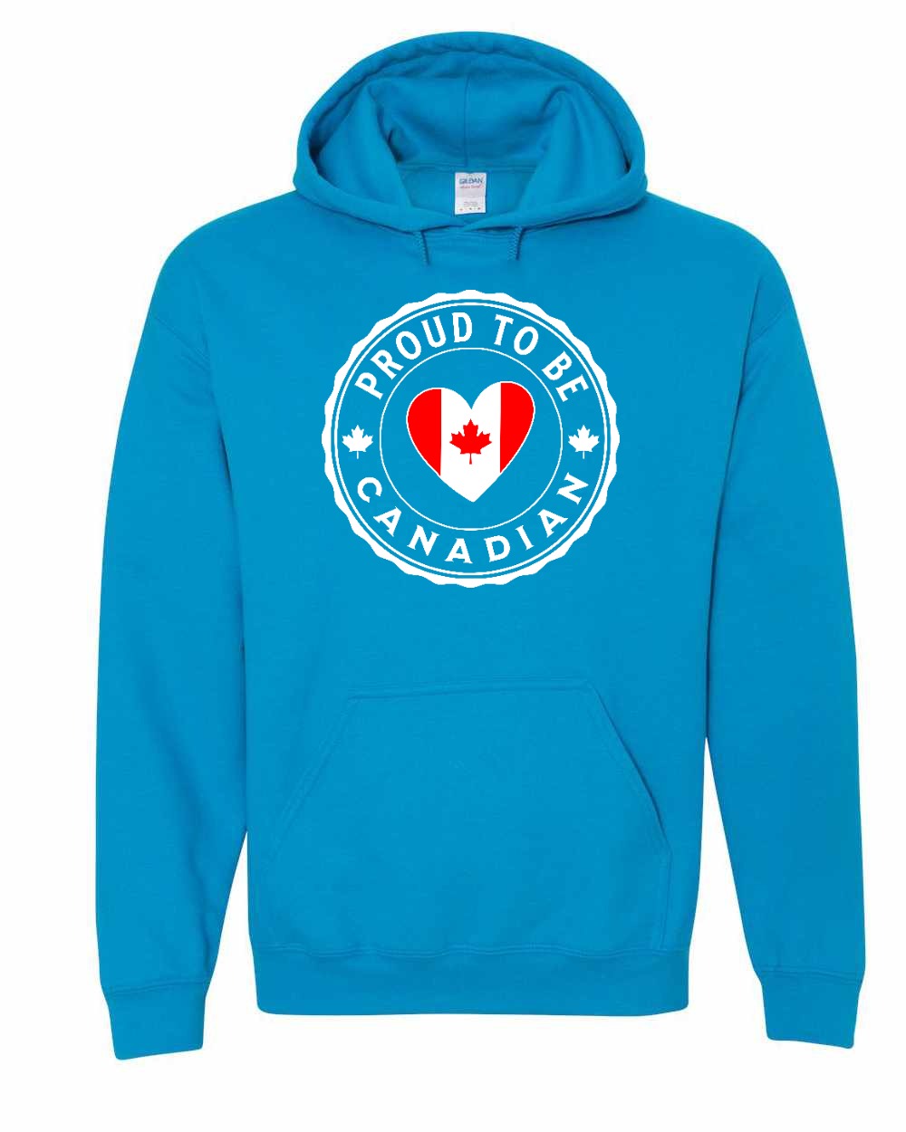 Proud to be Canadian Heart Flag Full Pullover - Gildan Canada (sewn Internationally)