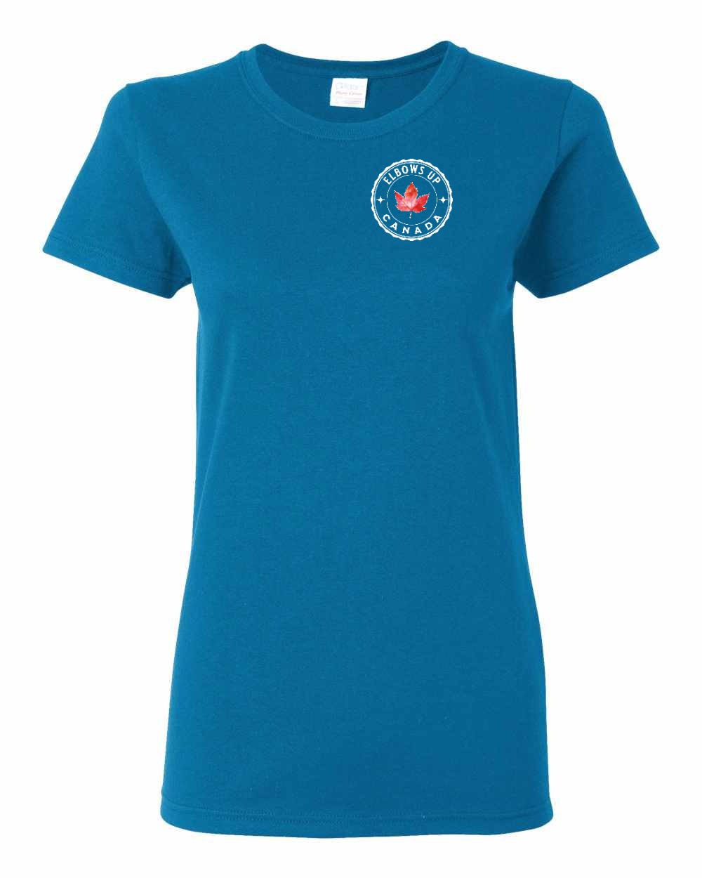 Elbows Up Leaf Left Chest Women's Tee - Gildan Canada (sewn Internationally)
