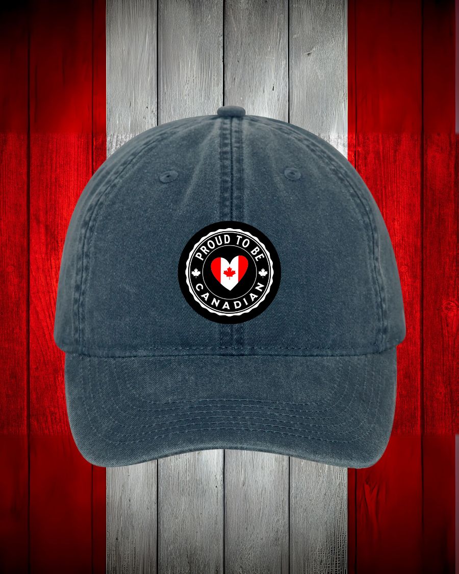 Proud to be Canadian heart flag design Hat