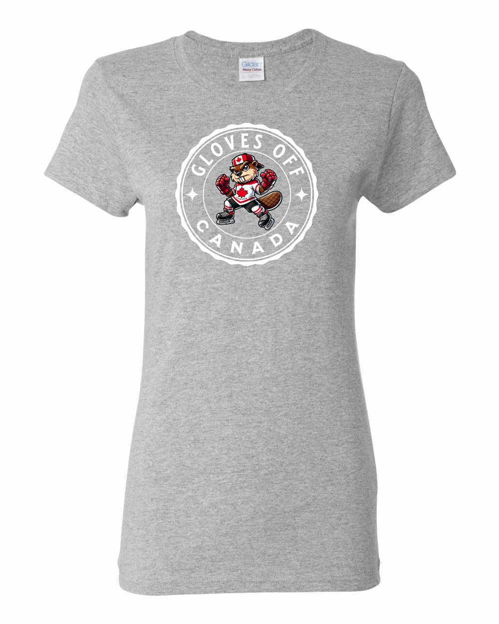 Gloves Off Beaver Full Front Women's Tee - Gildan Canada (sewn Internationally)