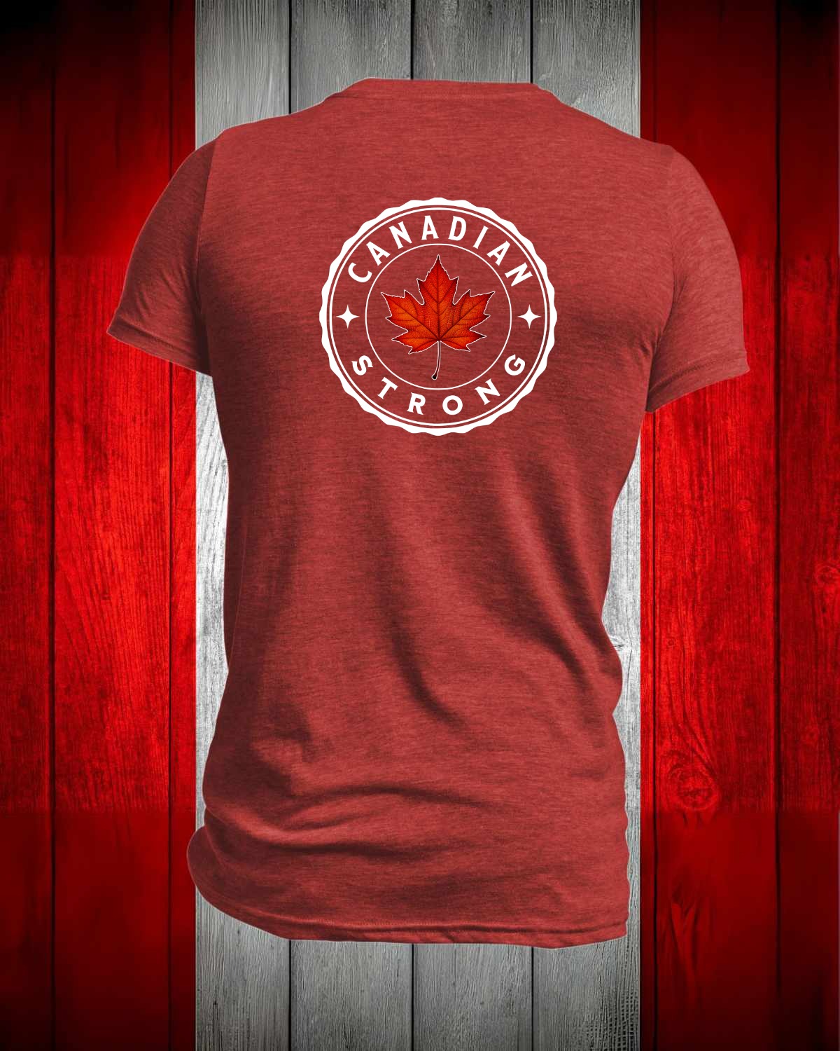 Canadian Strong Leaf left chest and back Men's Stanfield's Tee