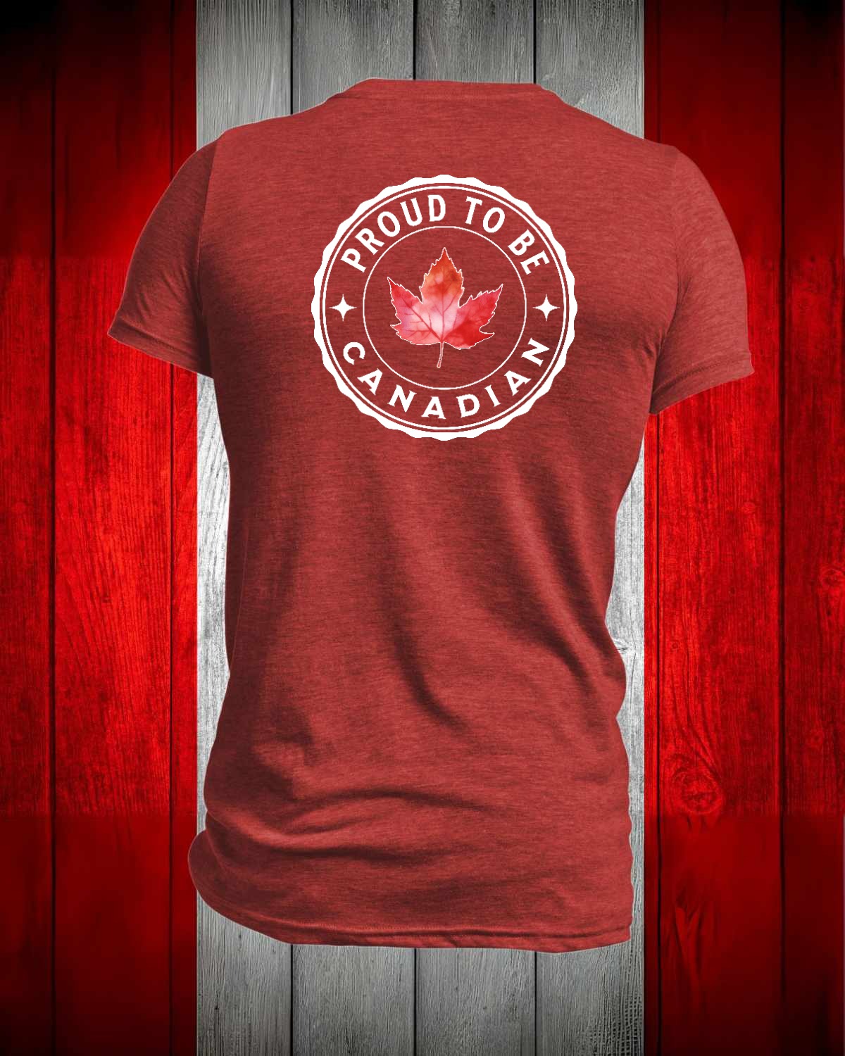 Proud to be Canadian Leaf Left Chest and back Men's Stanfield's Tee