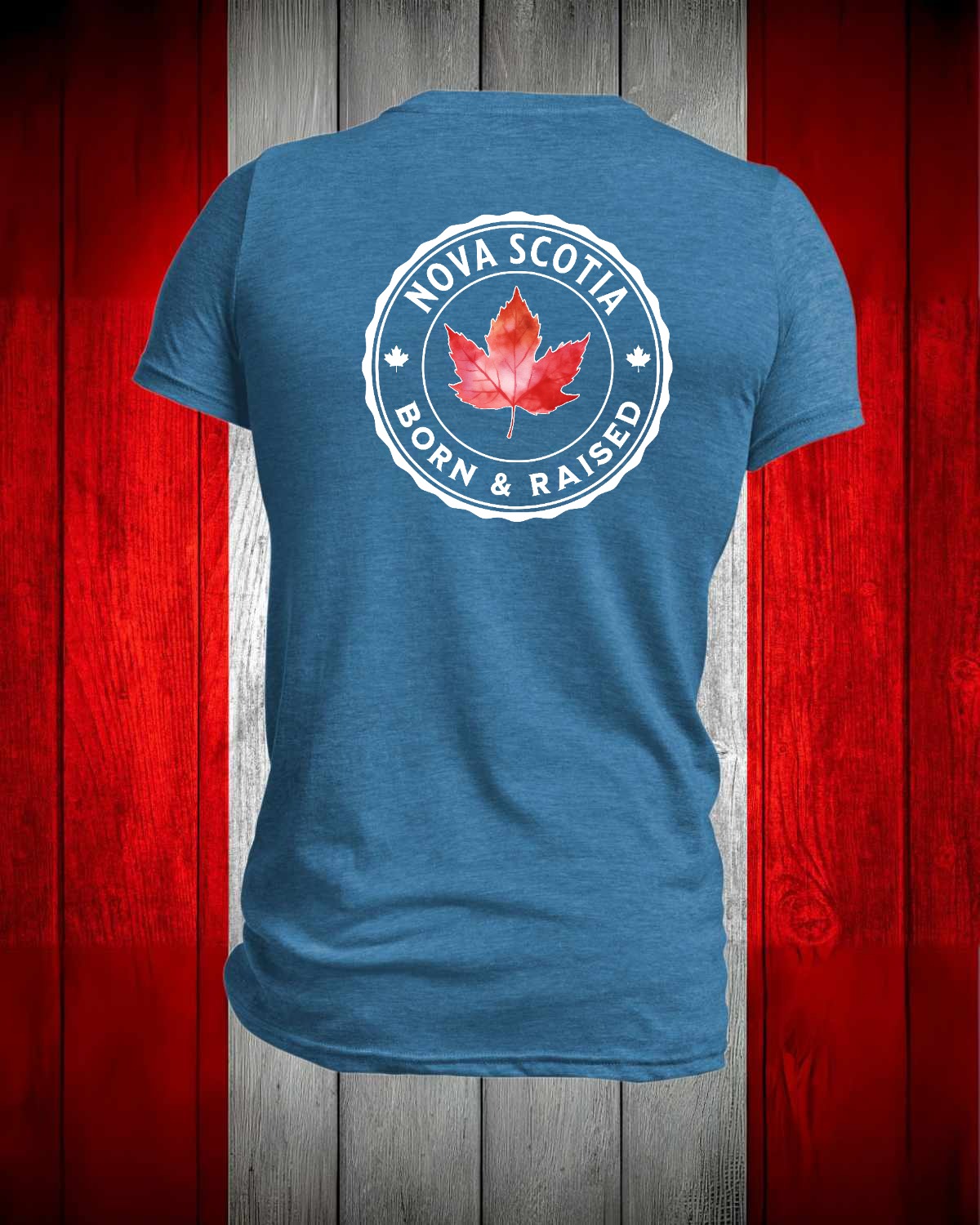 Nova Scotia Born and Raised left chest and back Men's Stanfield's Tee