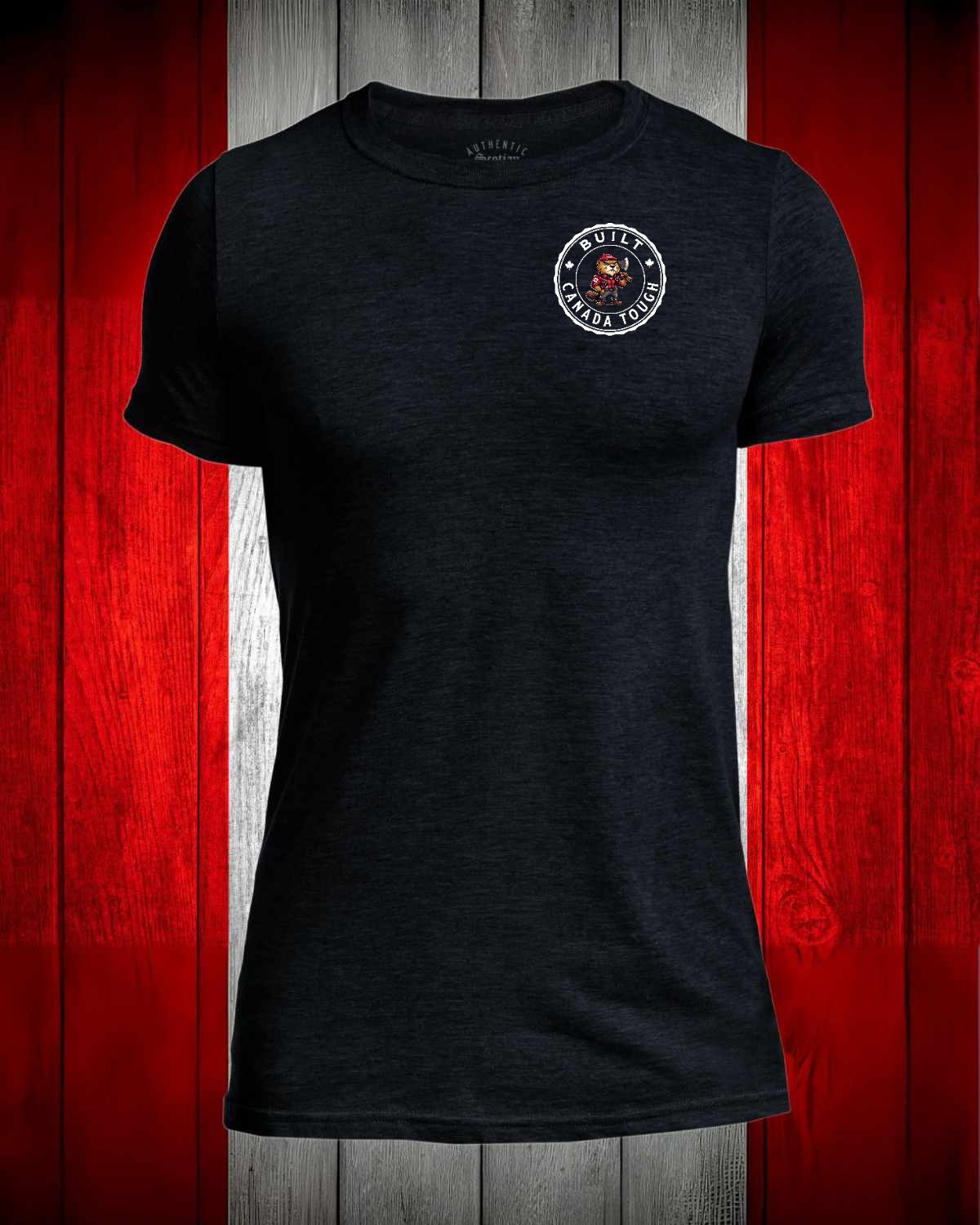 Built Canada Tough axe Male Beaver Left Chest And Back Men's Stanfield's Tee