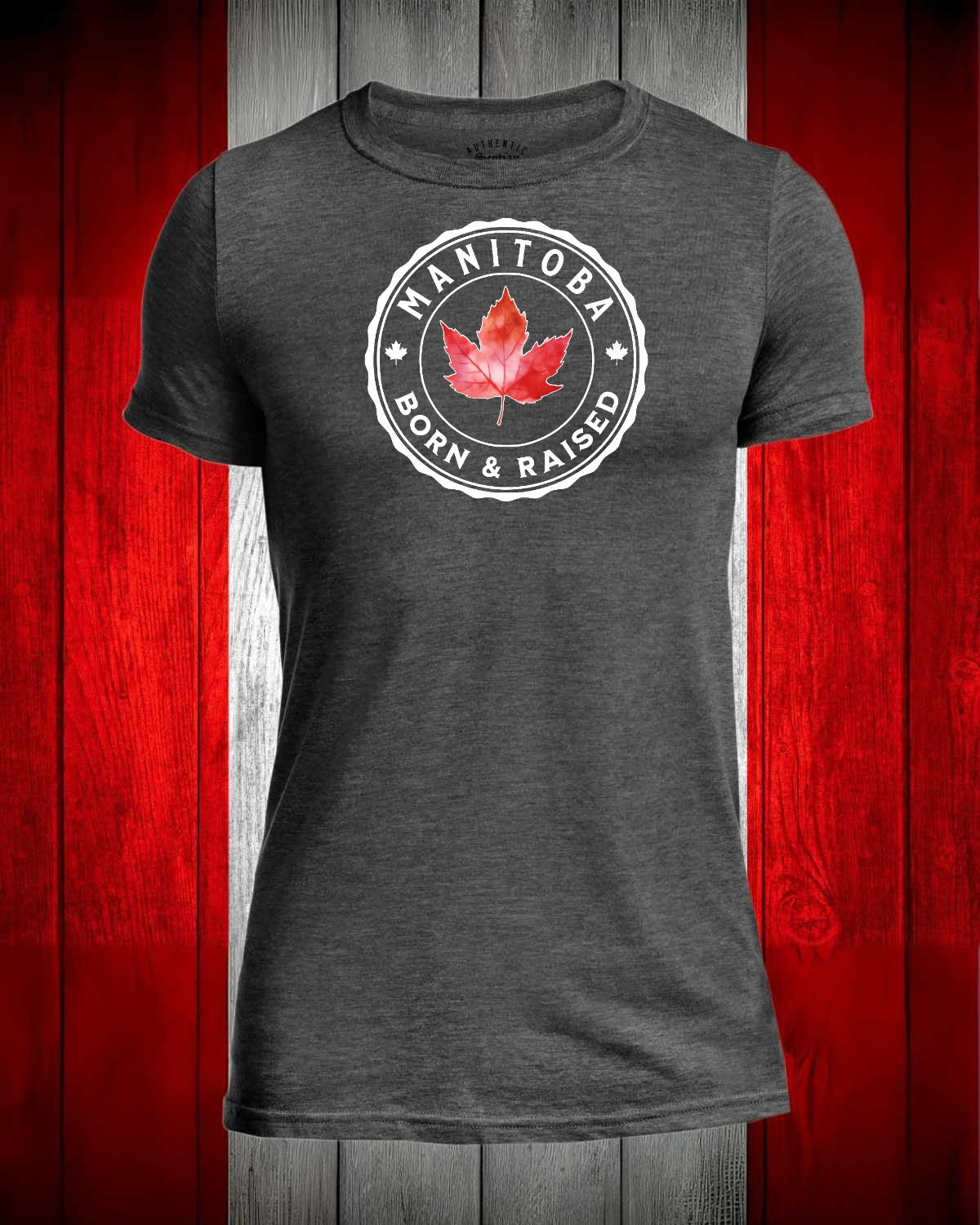 Manitoba Born and Raised Full Front Men's Stanfield's Tee