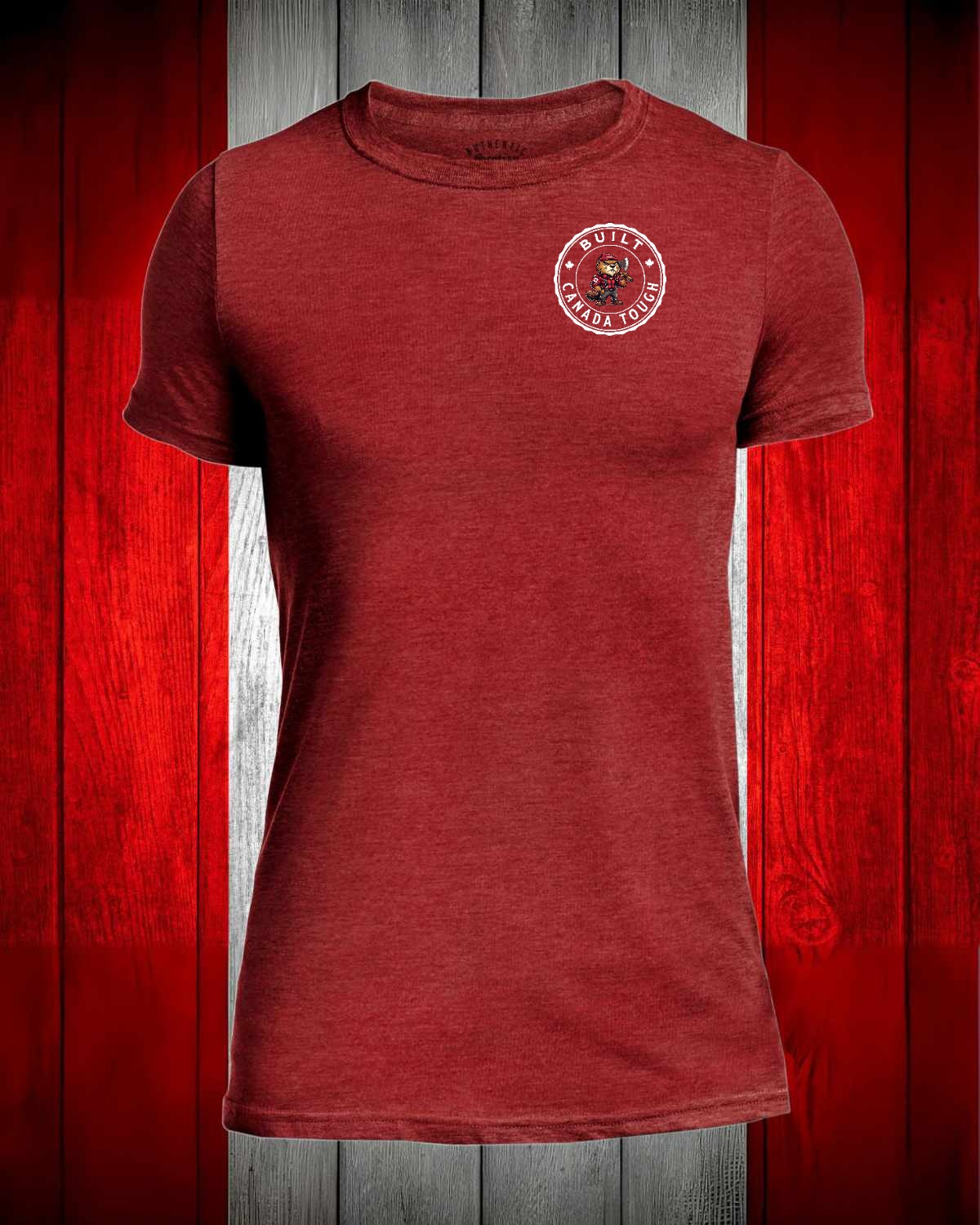 Built Canada Tough axe Male Beaver Left Chest And Back Men's Stanfield's Tee