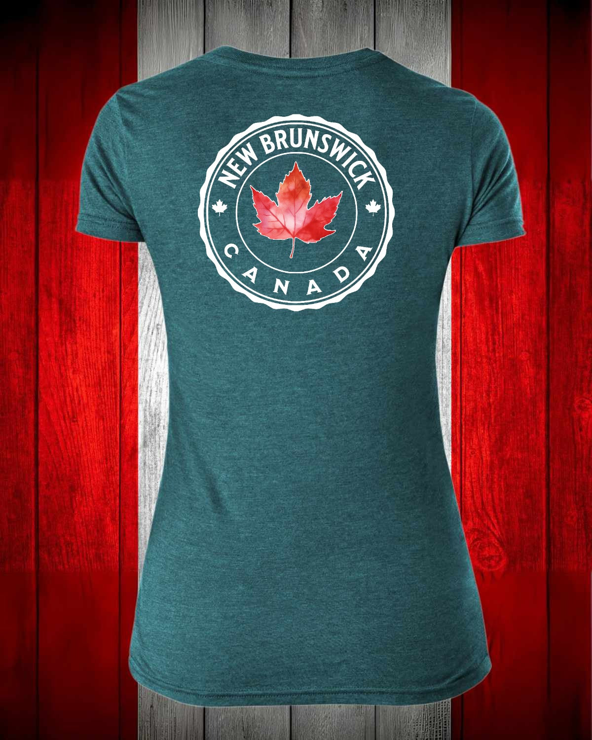 New Brunswick Canada left chest and back Women's Stanfield's Tee