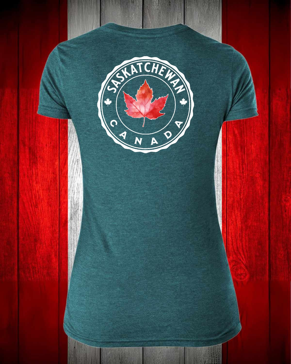 Saskatchewan Canada left chest and back Women's Stanfield's Tee