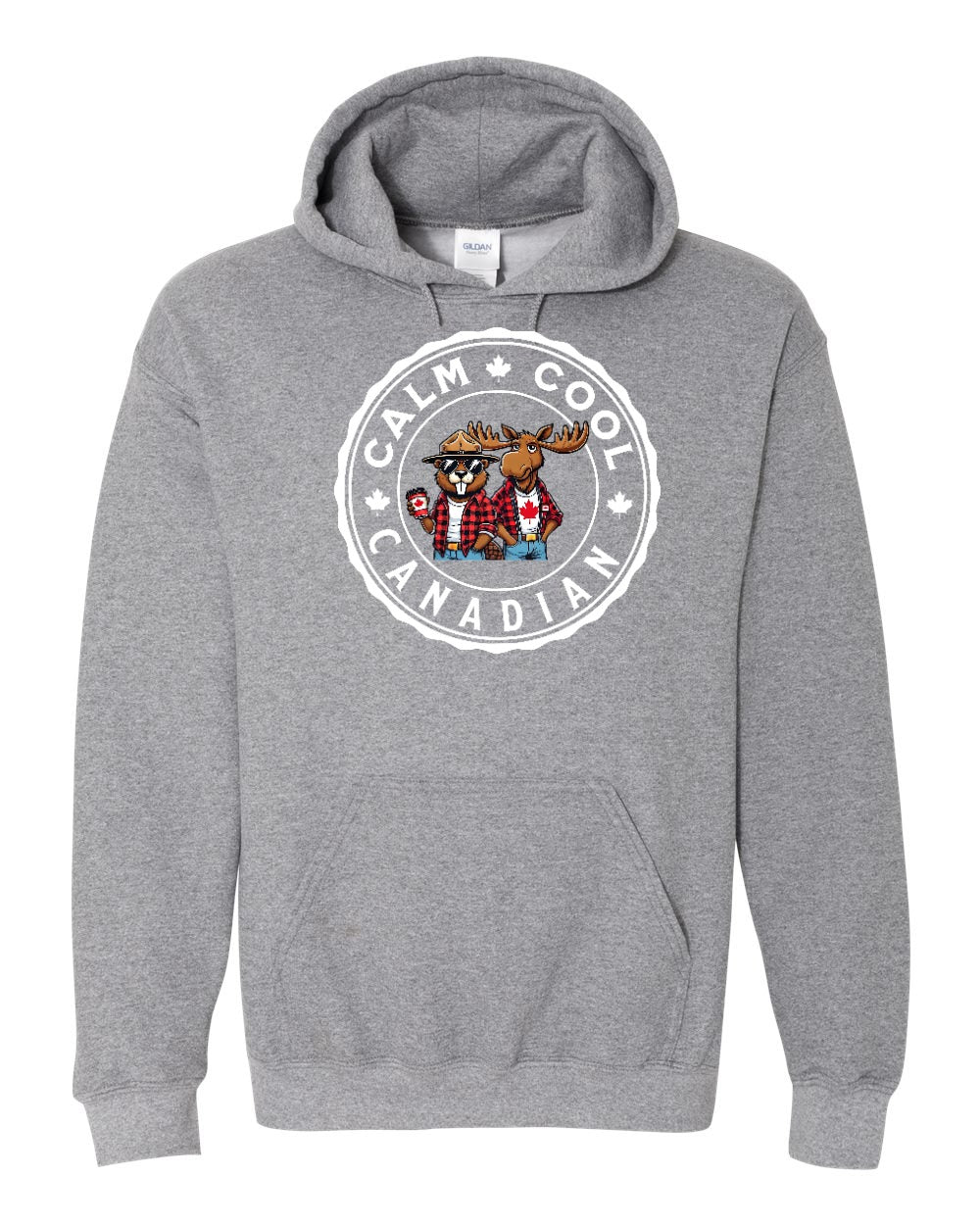 Calm Cool Canadian Beaver  And Moose Hoodie