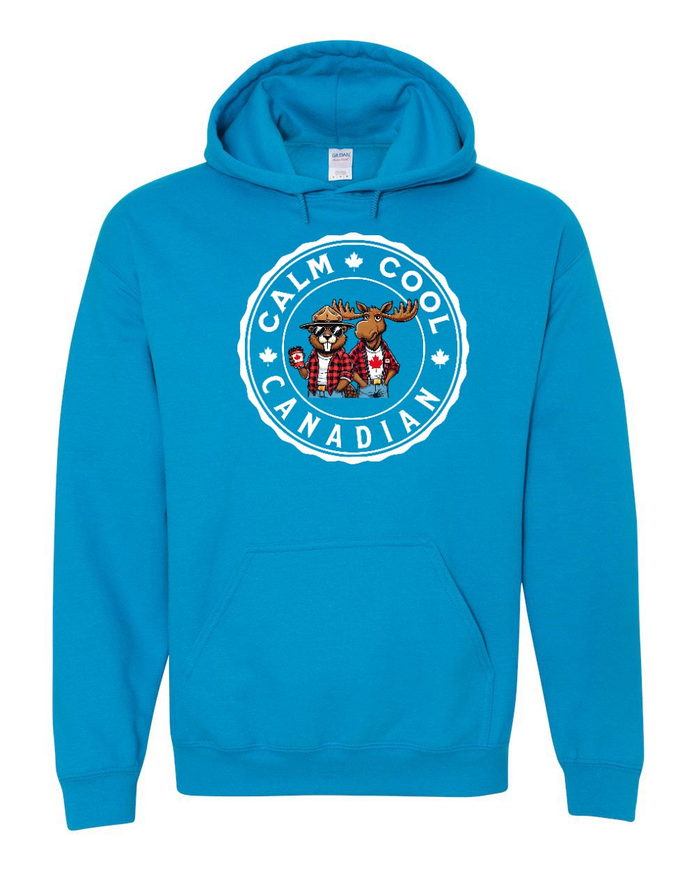Calm Cool Canadian Beaver  And Moose Hoodie