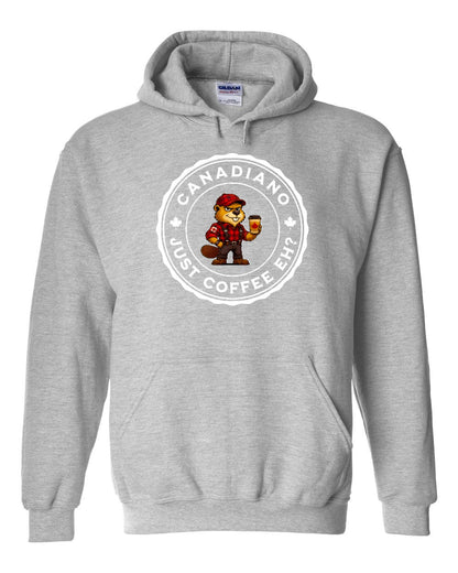 Canadiano Just Coffee Eh! Male Beaver Hoodie
