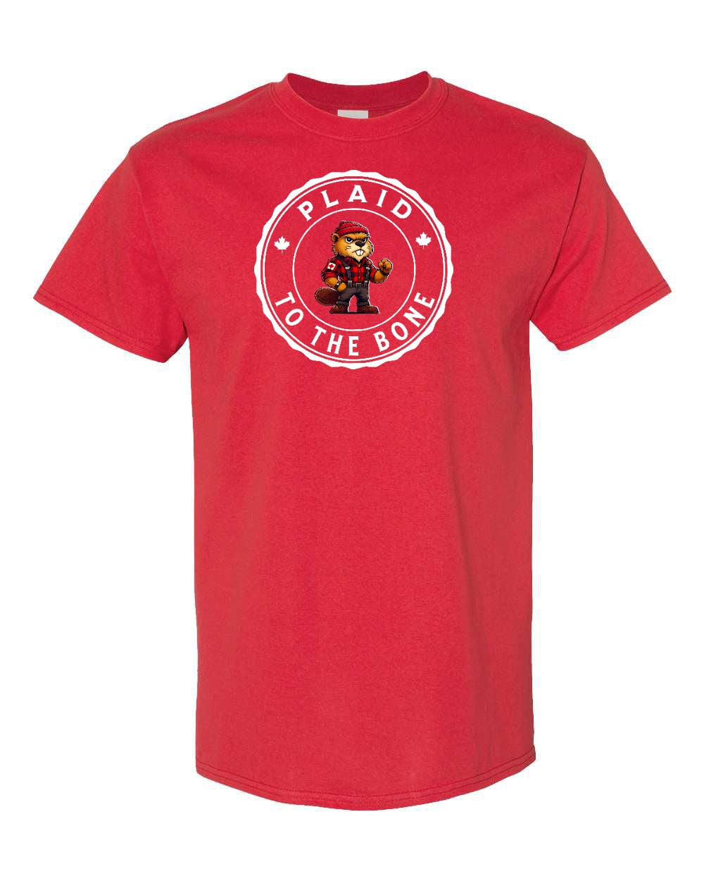 Plaid to the Bone Male Beaver Men's Tee - Gildan Canada (sewn Internationally)