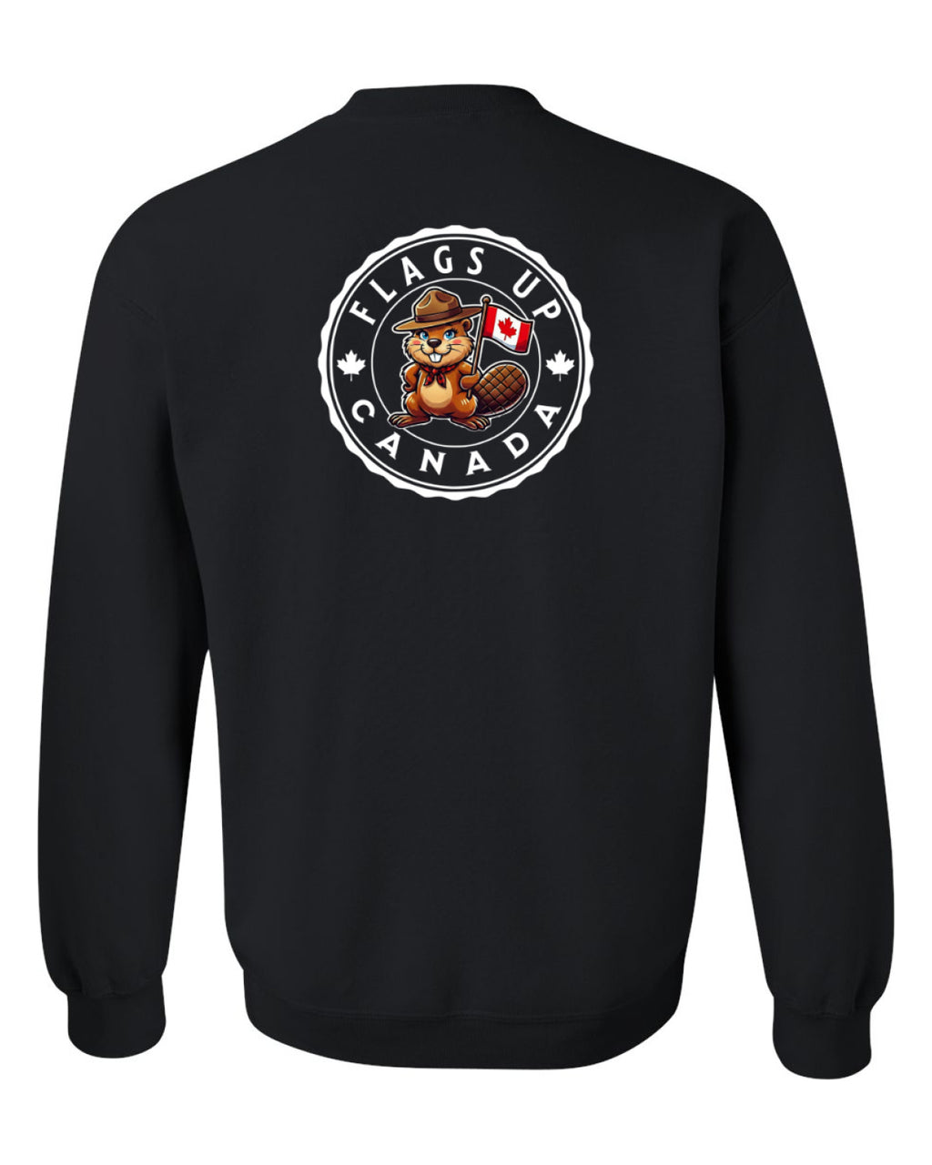 Flags Up Female Beaver Left Chest And Back  Crewneck - Unisex