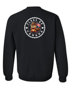 Flags Up Female Beaver Left Chest And Back  Crewneck - Unisex