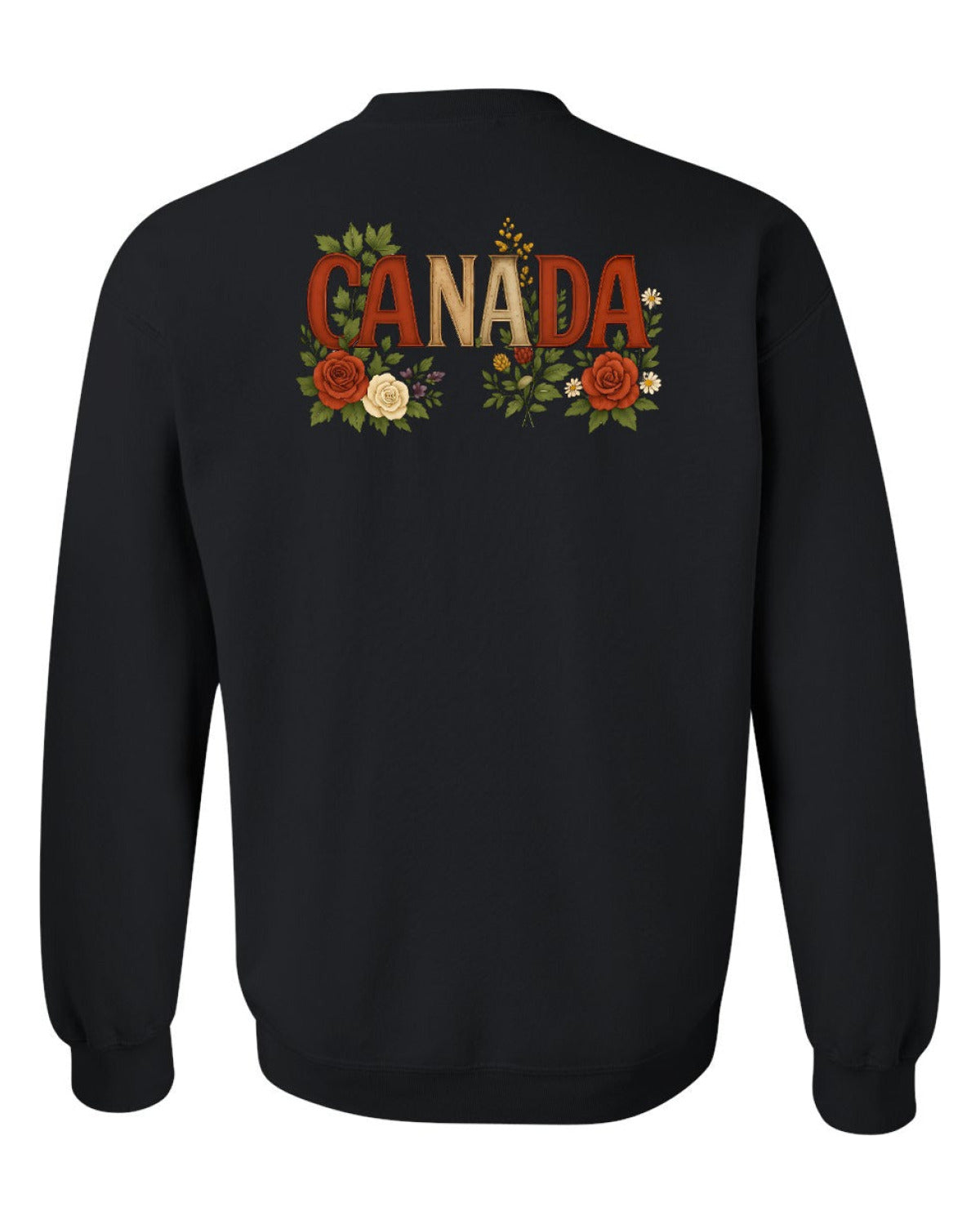 Canada Flowers Left Chest and Back Crewneck - Unisex