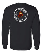 Canadiano just Coffee EH! Male Beaver Left Chest and Back Long Sleeve - Unisex
