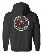 Canadian Strong Beaver Left Chest and Back Zip Hoodie - Unisex