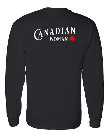 Canadian Woman Left Chest and Back Long Sleeve - Gildan Canada (sewn Internationally)