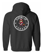 Elbows up Beaver Left Chest and Back Zip Hoodie - Unisex
