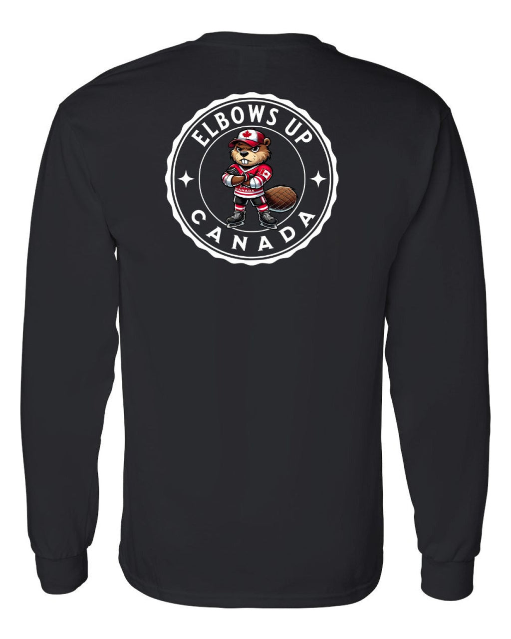 Elbows up Beaver Left Chest and Back Long Sleeve - Unisex