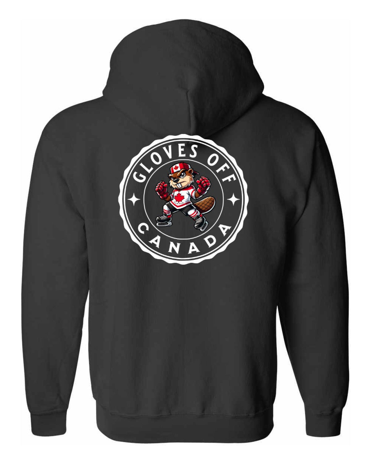 Gloves Off Beaver Left Chest and Back Zip Hoodie - Unisex