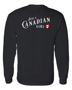 Just A Canadian Girl (Heart Flag Full) Left Chest and Back Long Sleeve - Unisex