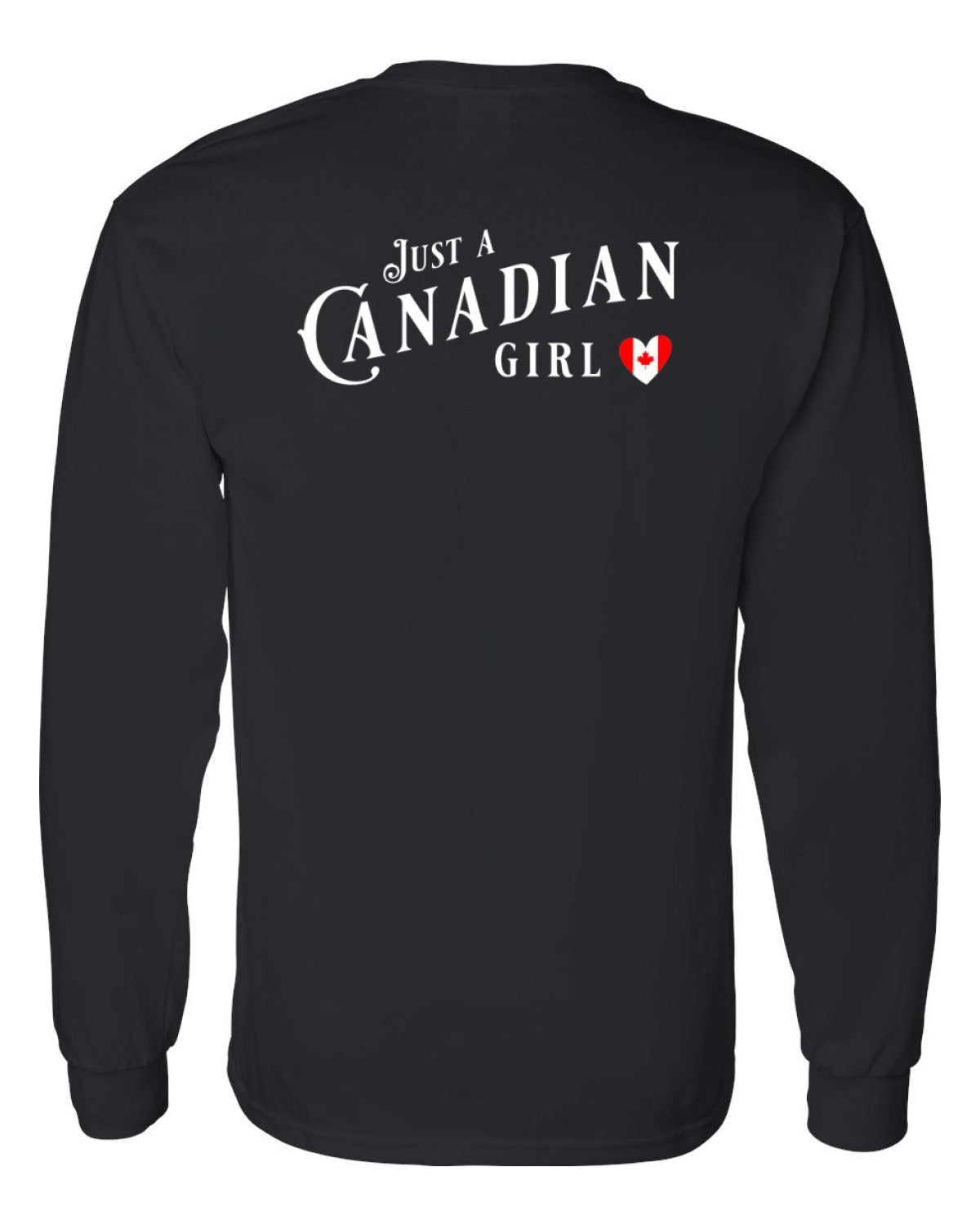 Just A Canadian Girl (Heart Flag Full) Left Chest and Back Long Sleeve - Unisex