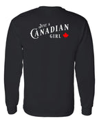 Just a canadian Girl Left Chest and Back Long Sleeve - Unisex