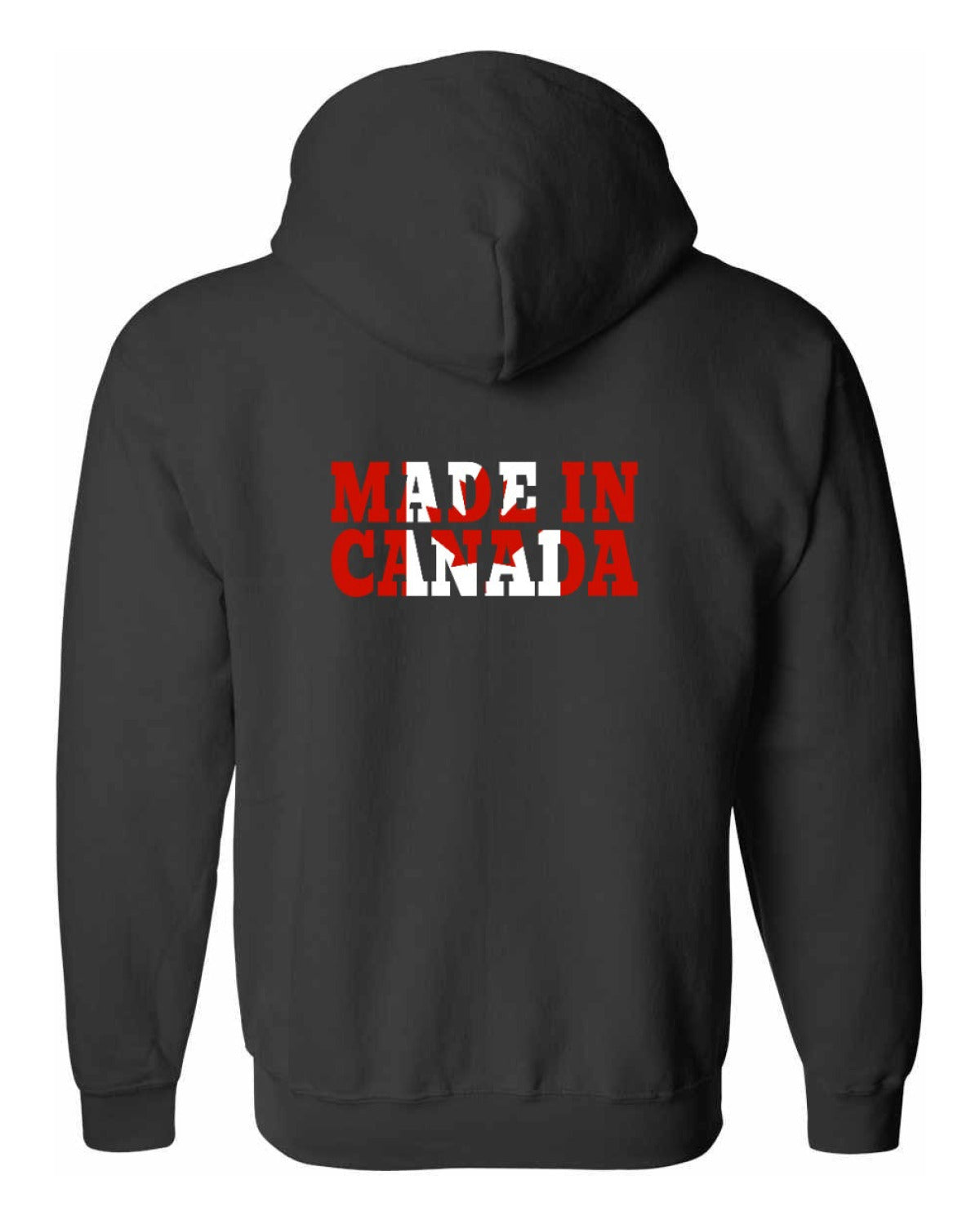 Made in Canada Flag Background Left Chest and Back Zip Hoodie - Unisex