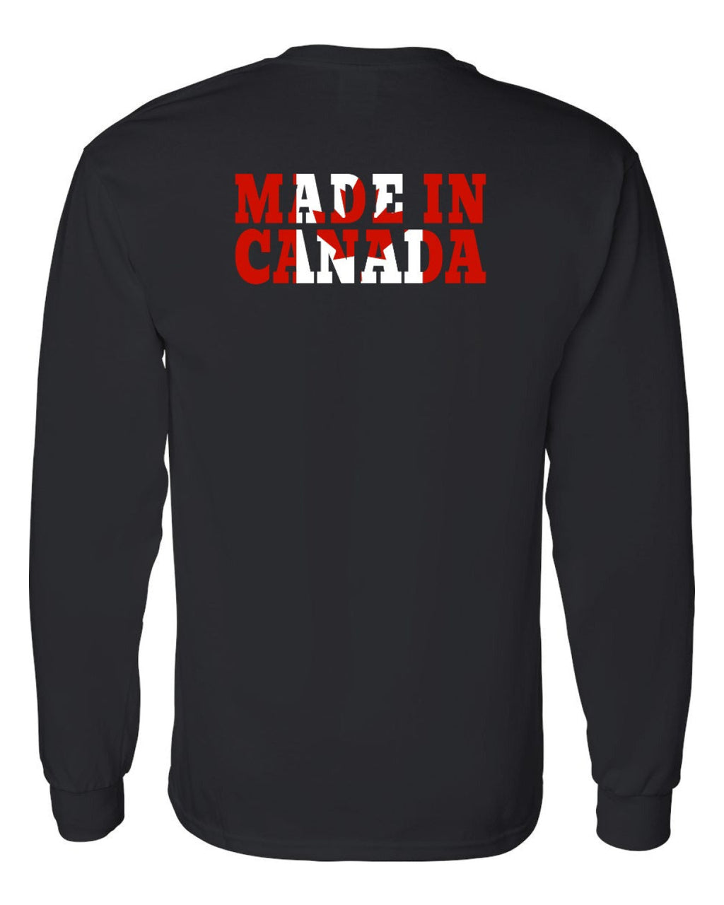 Made in Canada Flag Background Left Chest and Back Long Sleeve - Unisex