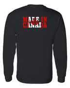 Made in Canada Flag Background Left Chest and Back Long Sleeve - Unisex