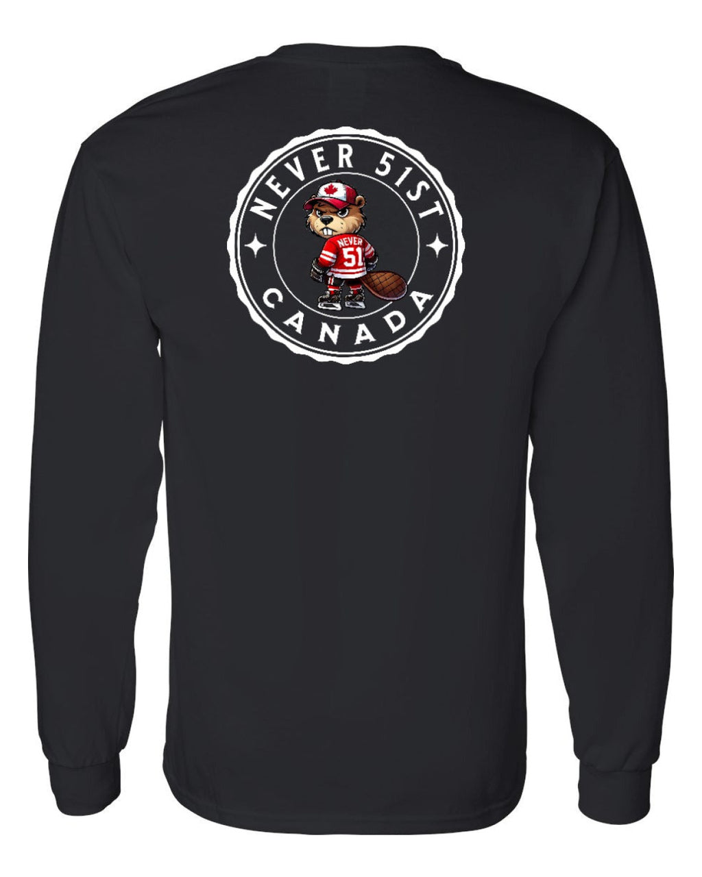 Never 51st Beaver Left Chest and Back Long Sleeve - Unisex