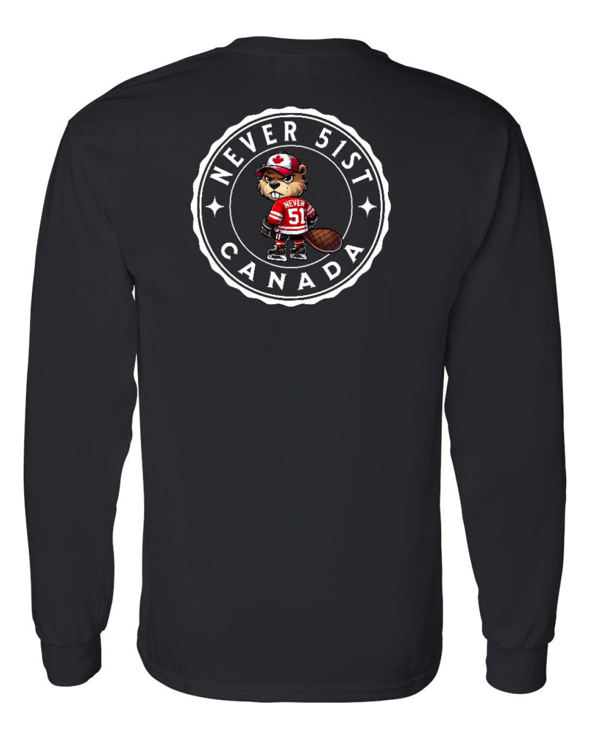 Never 51st Beaver Left Chest and Back Long Sleeve - Unisex