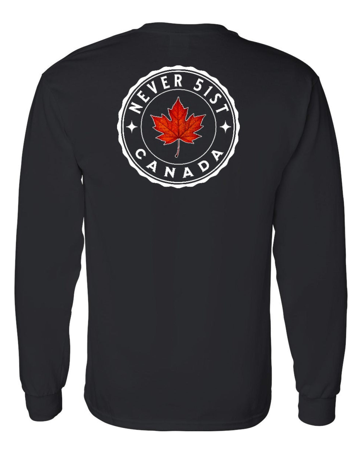 Never 51st Leaf Left Chest and Back Long Sleeve - Unisex